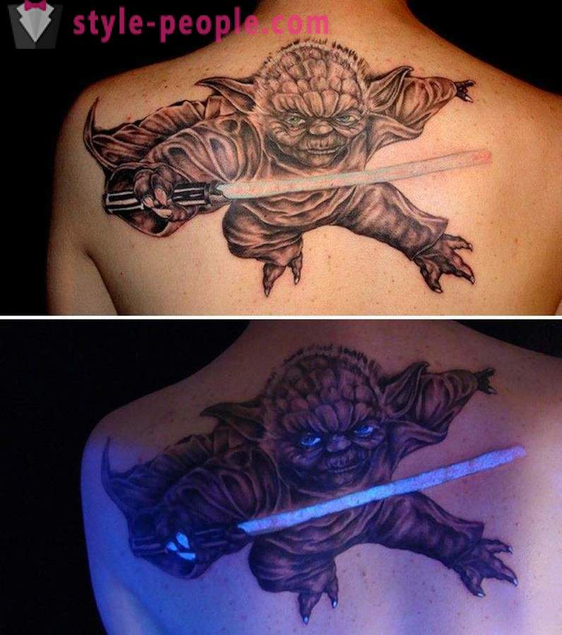 Tetoválás, hogy csak akkor láthatók, UV-fény alatt