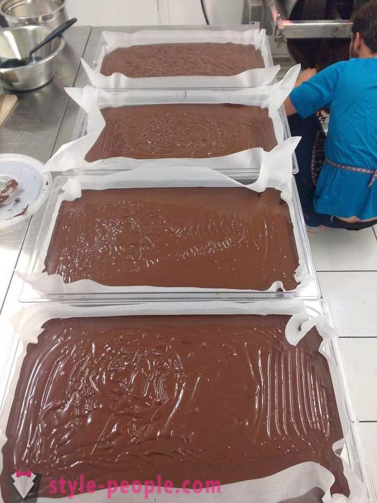 A folyamat egyre nagyobb és csokoládé előállítására
