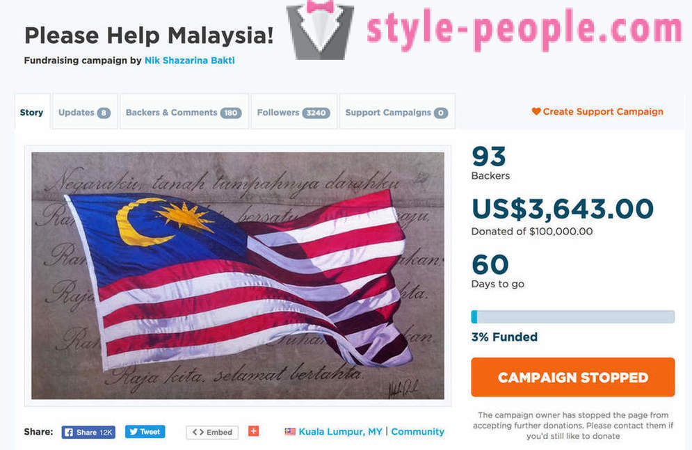Lakói Malajziában úgy döntött, hogy fizetni adósság