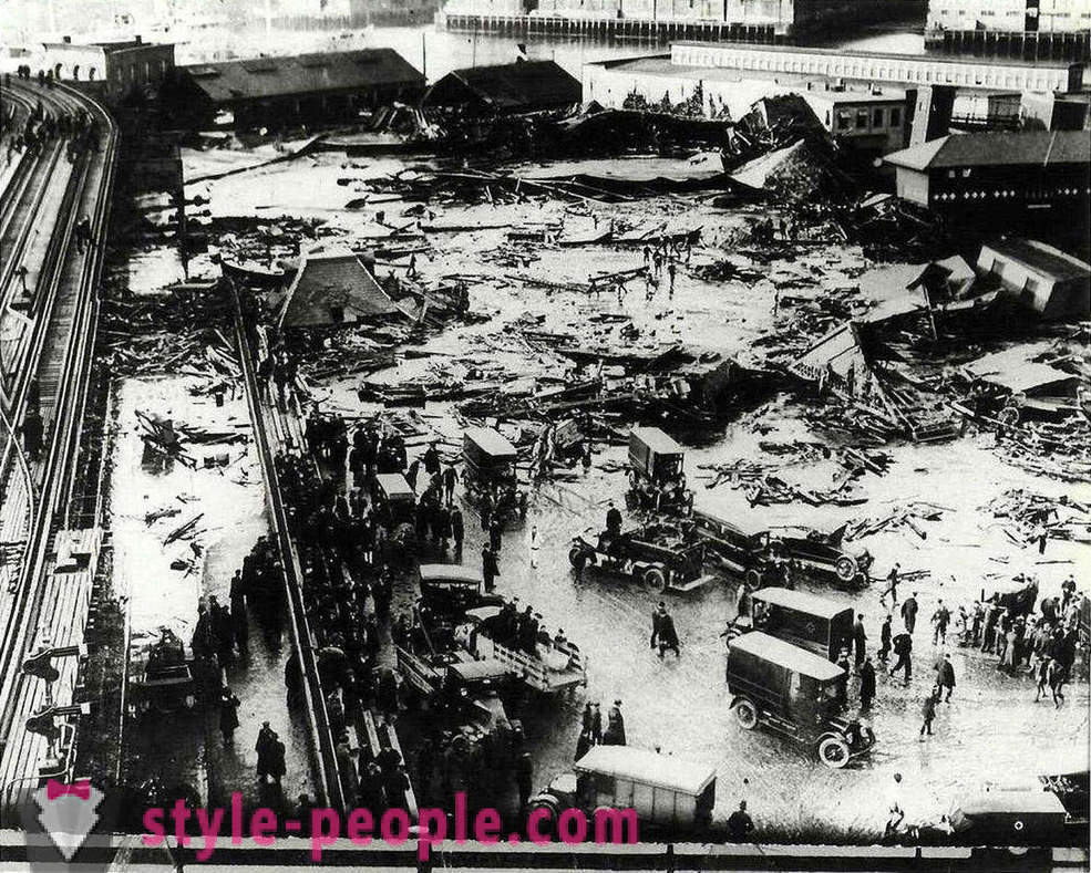 Történelmi felvételek az árvíz cukor Boston