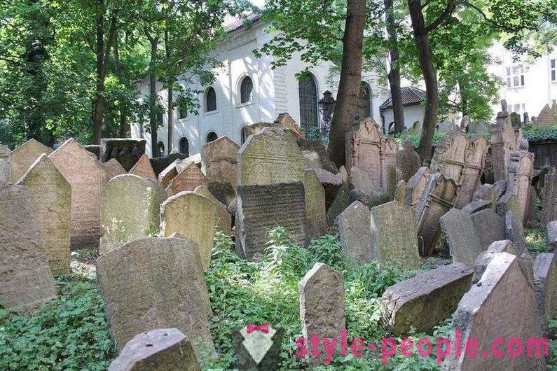 Többrétegű zsidó temető Prága