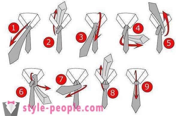 Nyakkendő csomó: nézeteit. A nyakkendőjét a klasszikus változat: lépésről lépésre. Hogyan kössünk nyakkendőt dupla csomót