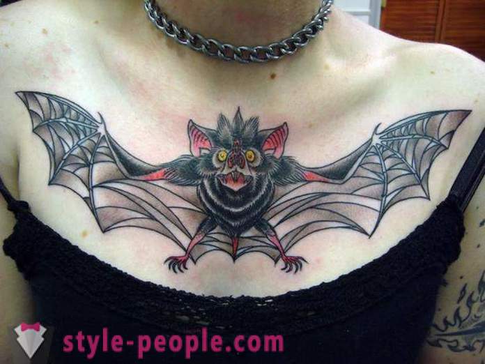 Tattoo „bat” - jele egy szuperhős vagy sötét erők?
